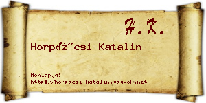 Horpácsi Katalin névjegykártya